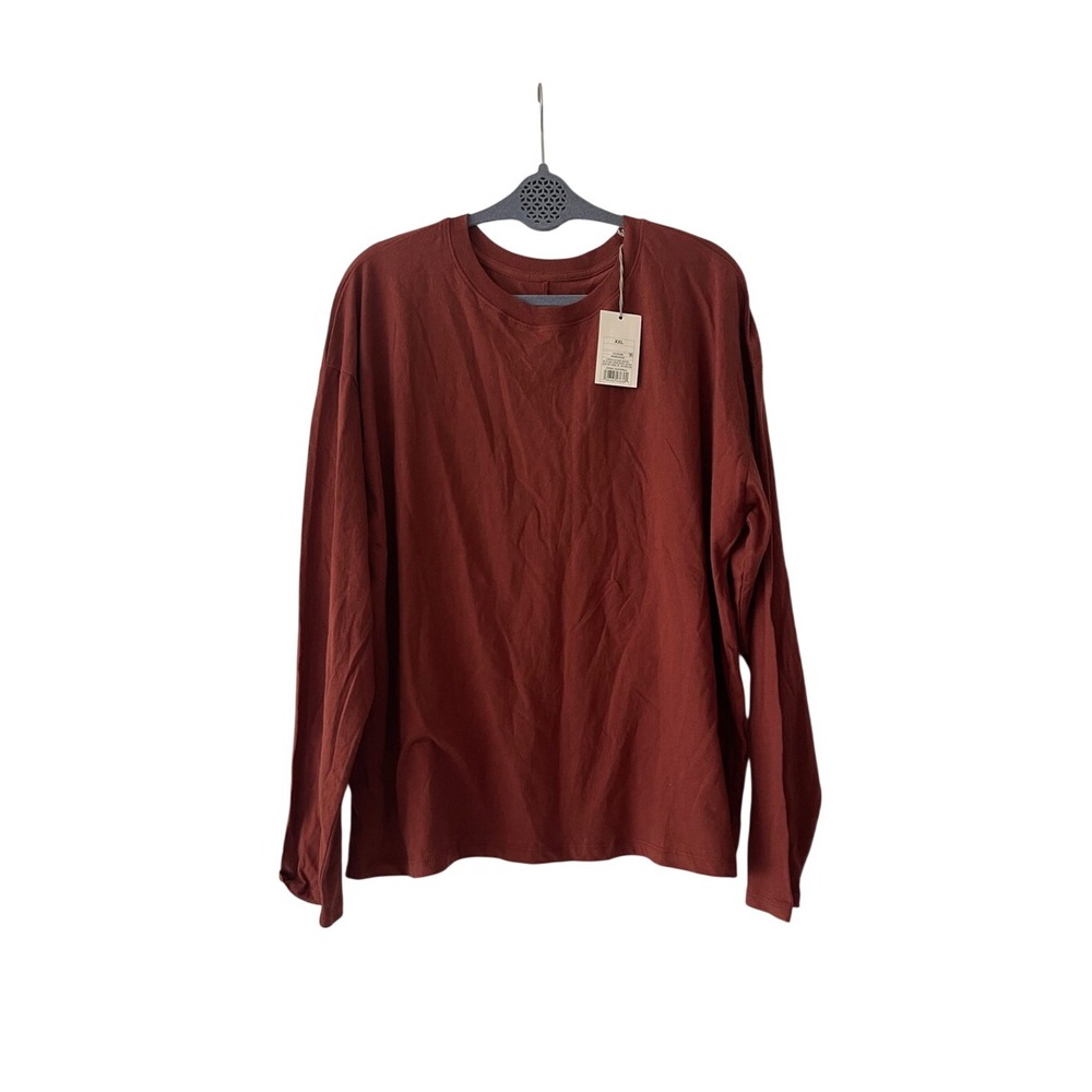 A New Day Brown Long Sleeve Womens T shirt XXL NWT